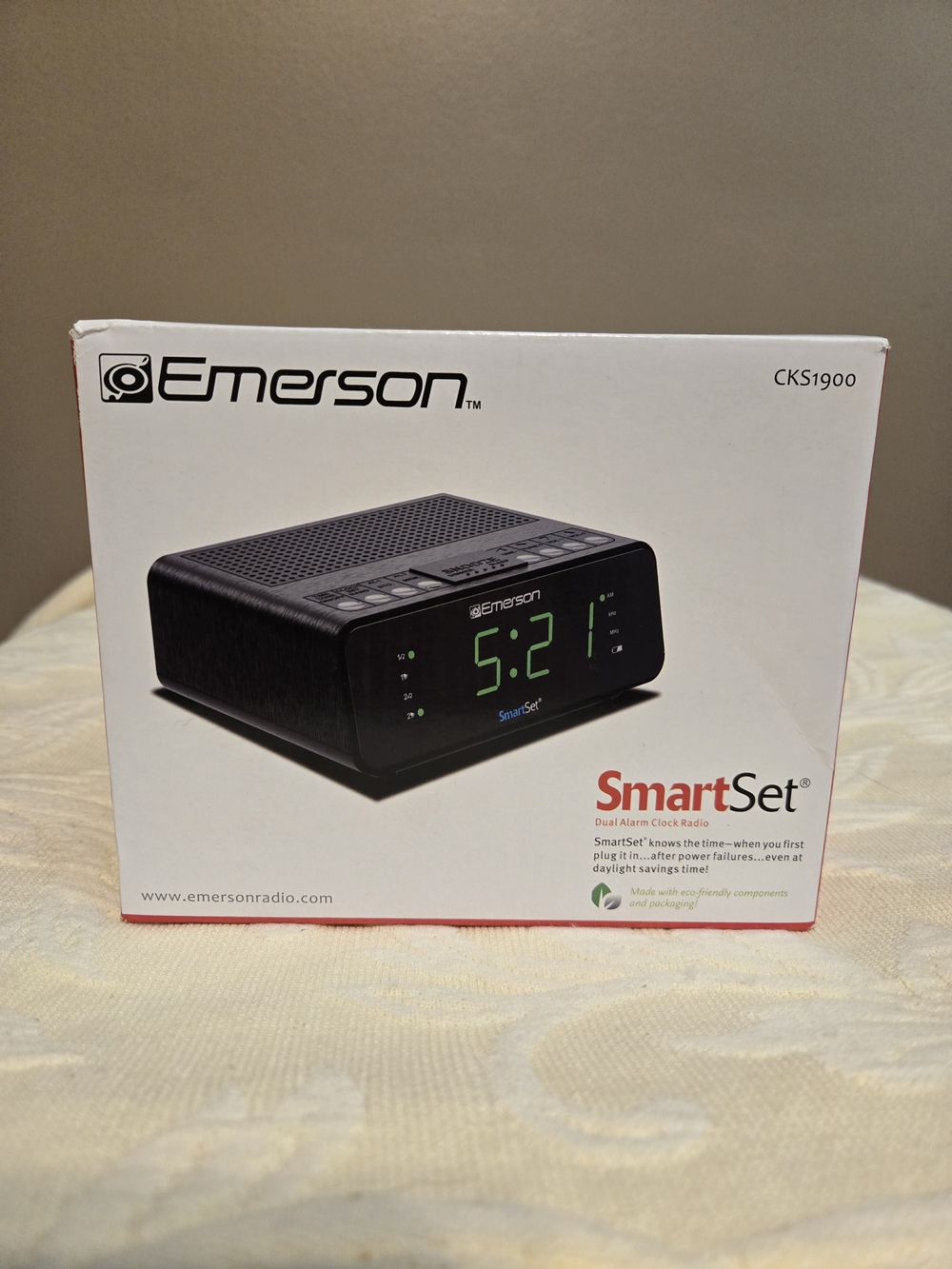 Emerson SmartSet Digital Alarm Clock Radio - Black/Green Display